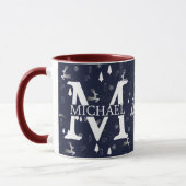 Elegante Monogram Decorative Weihnachtsfeiertage Tasse (Links)