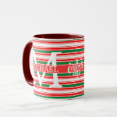 Elegante Monogram Decorative Weihnachtsfeiertage Tasse (Vorderseite Links)