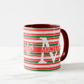 Elegante Monogram Decorative Weihnachtsfeiertage Tasse (VorderseiteRechts)