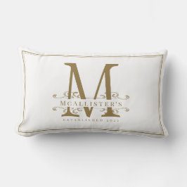 Elegante Monogram der White- und Gold-Familie einr Lendenkissen