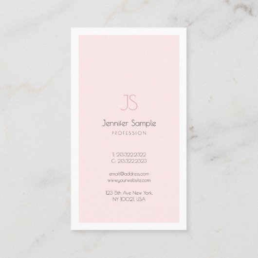 Elegante Monogram Design Sleek Schlicht Luxury Tre Visitenkarte (Rückseite)