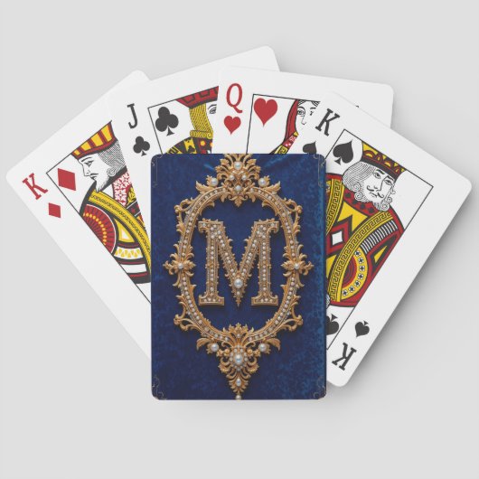 Elegante Monogram-Designs Spielkarten (Rückseite)