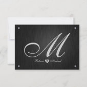 Elegante Monogram & Diamond Wedding RSVP Karten. (Vorderseite)