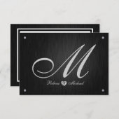 Elegante Monogram & Diamond Wedding RSVP Karten. (Vorne/Hinten)
