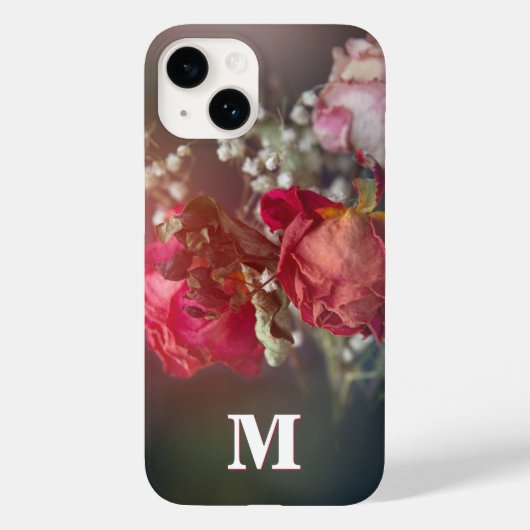 Elegante monogram Dried Blume Custom iPhone Case (Rückseite)