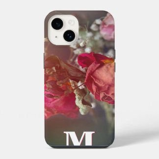Elegante monogram Dried Blume Custom iPhone Case 14 Hülle