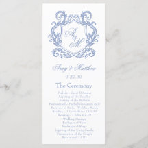 Elegante Monogram Dusty Blue Wappen Wedding