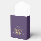 Elegante Monogram Dusty Lila Gold Wedding Geschenkschachtel (Geöffnet)