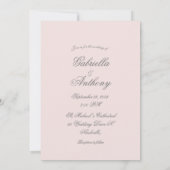 Elegante Monogram, erste rosa Hochzeit Einladung (Rückseite)