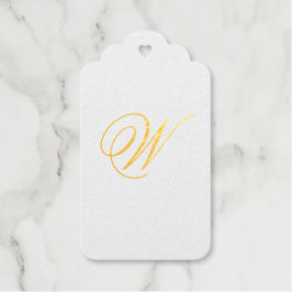 Elegante Monogram Erstmaliges Selbstfarben Geschenkanhänger