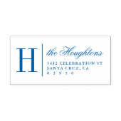 Elegante Monogram Familienname-Rücksendeadresse Permastempel (Design)