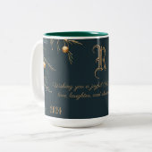 Elegante Monogram Family Christmas Tasse mit Botsc (Vorderseite Links)