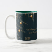 Elegante Monogram Family Christmas Tasse mit Botsc (Links)