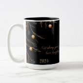 Elegante Monogram Family Christmas Tasse mit Botsc (Links)