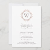 Elegante Monogram Family Wiedersehen Einladung (Vorderseite)