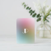 Elegante monogram farbenfrohe Vorlage Luxus Modern Visitenkarte (Stehend Vorderseite)