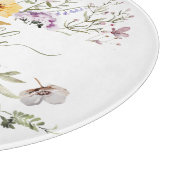 Elegante Monogram Farbenfrohe Wildblume Garten Blu Schneidebrett (Ecke)