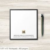 Elegante Monogram Financial Planner Notepad Notizblock