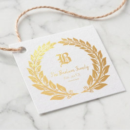 Elegante Monogram Foil Favor Tags