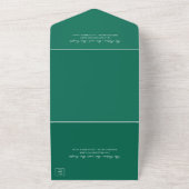 Elegante Monogram Formal Emerald Green Wedding All In One Einladung (Außenbereich)
