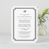 Elegante Monogram Formal Post Wedding Reception Einladung (Stehend Vorderseite)