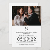 Elegante Monogram Foto Vow Renewal Save The Date (Vorne/Hinten)