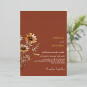 Elegante Monogram Foto Wildblume Wedding Folieneinladung (Stehend vorne)