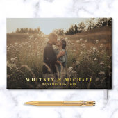 Elegante Monogram-Fotos Hochzeit Gästebuch