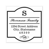 Elegante Monogram Frame-Rücksendeadresse Permastempel (Design)