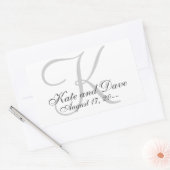 Elegante Monogram-Gastgeschenk Hochzeit Rechteckiger Aufkleber (Umschlag)