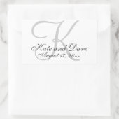Elegante Monogram-Gastgeschenk Hochzeit Rechteckiger Aufkleber (Tasche)
