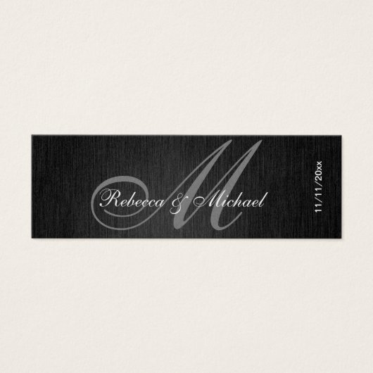 Elegante Monogram-Gastgeschenk Hochzeit-Tags (Vorderseite)