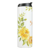 Elegante Monogram Gelbe Blume Wreath Wedding 50. Thermosbecher (Nach links gedreht)