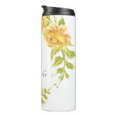 Elegante Monogram Gelbe Blume Wreath Wedding 50. Thermosbecher (Nach rechts gedreht)