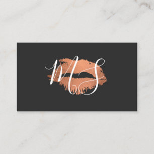 Elegante Monogram / Glamour Kiss Visitenkarte
