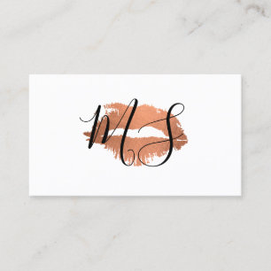 Elegante Monogram / Glamour Kiss Visitenkarte