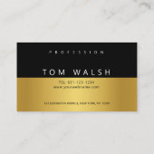 Elegante Monogram Gold and Black Business Card Visitenkarte (Rückseite)