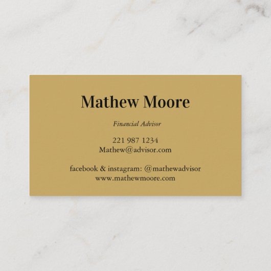 Elegante Monogram Gold Black Formal Business Card Visitenkarte (Rückseite)