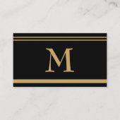 Elegante Monogram Gold Black Formal Business Card Visitenkarte (Vorderseite)