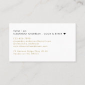 Elegante Monogram Gold Black Script Name Visitenkarte (Rückseite)