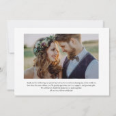 Elegante Monogram Gold Foto Wedding Dankeskarte (Rückseite)