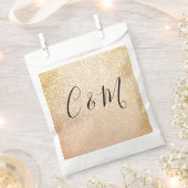 Elegante Monogram Gold Glitzer Gastgeschenk Hochze Geschenktütchen (Ausgeschnitten)