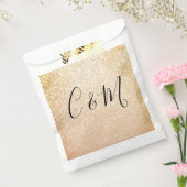 Elegante Monogram Gold Glitzer Gastgeschenk Hochze Geschenktütchen (Versiegelt)
