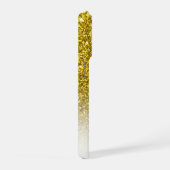 Elegante Monogram Gold Glitzer Ombre Vorname iPhone Hülle (Rechte Seite)