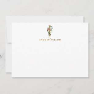 Elegante Monogram Gold Letter I Note Card Mitteilungskarte