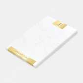 Elegante Monogram Gold Marble Moderne Vorlage Post-it Klebezettel (angewinkelt)