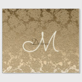 Elegante Monogram Gold Moderne Girly Floral Geschenkpapier (Flach)