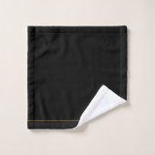 Elegante Monogram Gold Name Black Badhandtuch Set (Waschlappen)