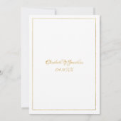 Elegante Monogram Gold Script Calligraphy Wedding Einladung (Rückseite)