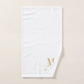 Elegante Monogram Gold Script Name Badhandtuch Set (Handtuch)